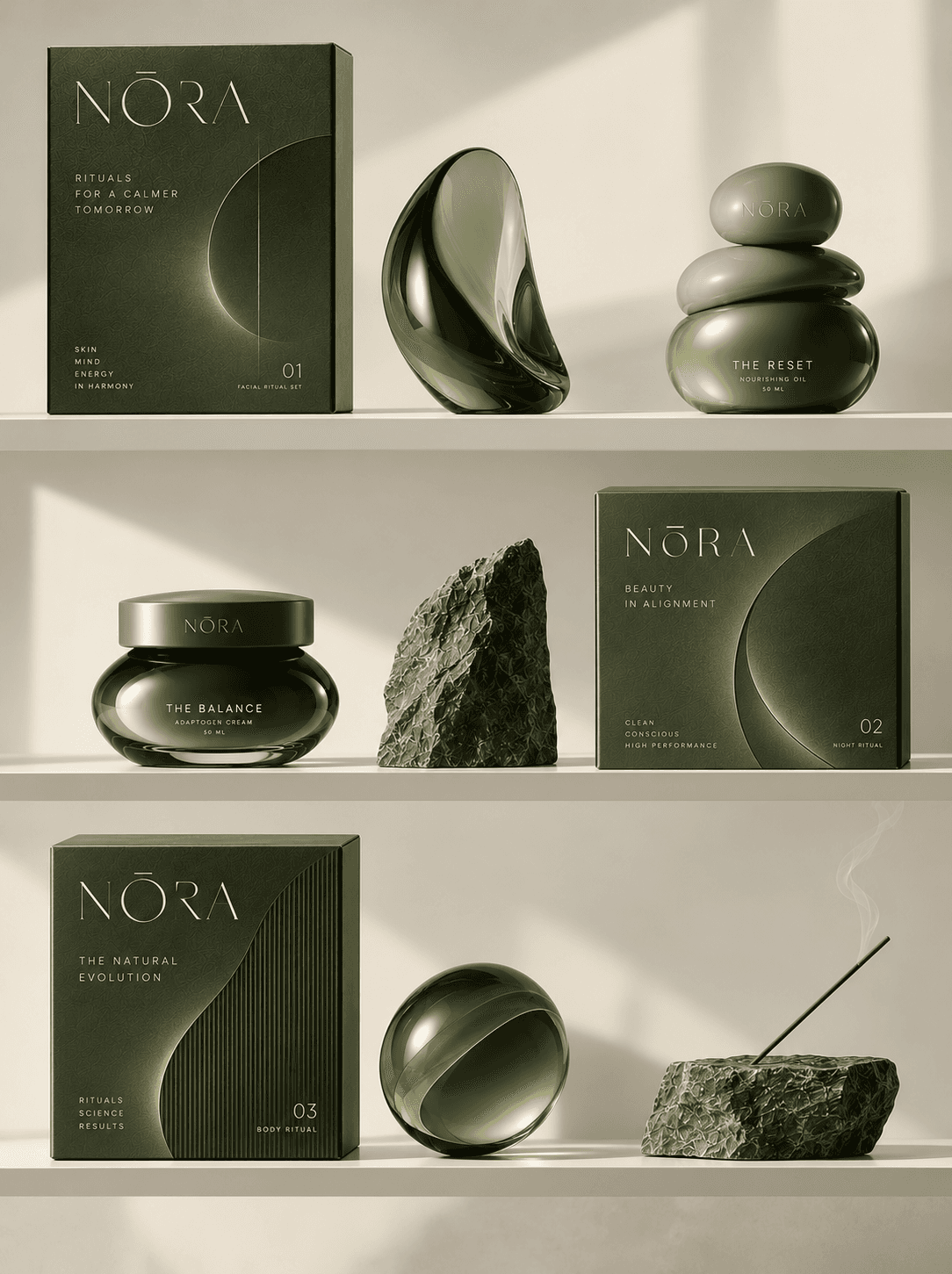 NORA packaging and brand identity direction